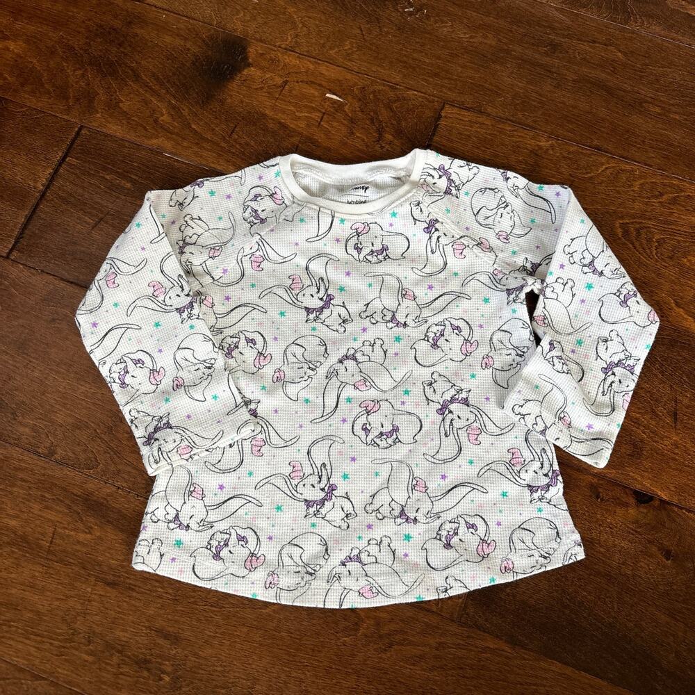 Jumping Beans Disney Dumbo Girls 18 Month Graphic Tee Shirt Waffle Knit